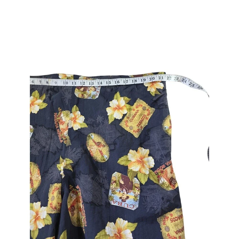 Breakwater Mens XL Board Shorts Havana Cuba Cigar Tobacco Mesh Lined Floral